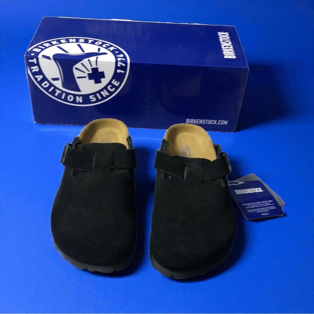 Birkenstock Black Suede Mules